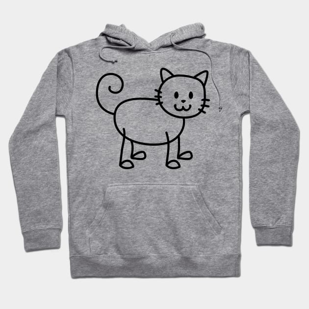 Cat standing, toddler artstyle Hoodie by BloomInOctober